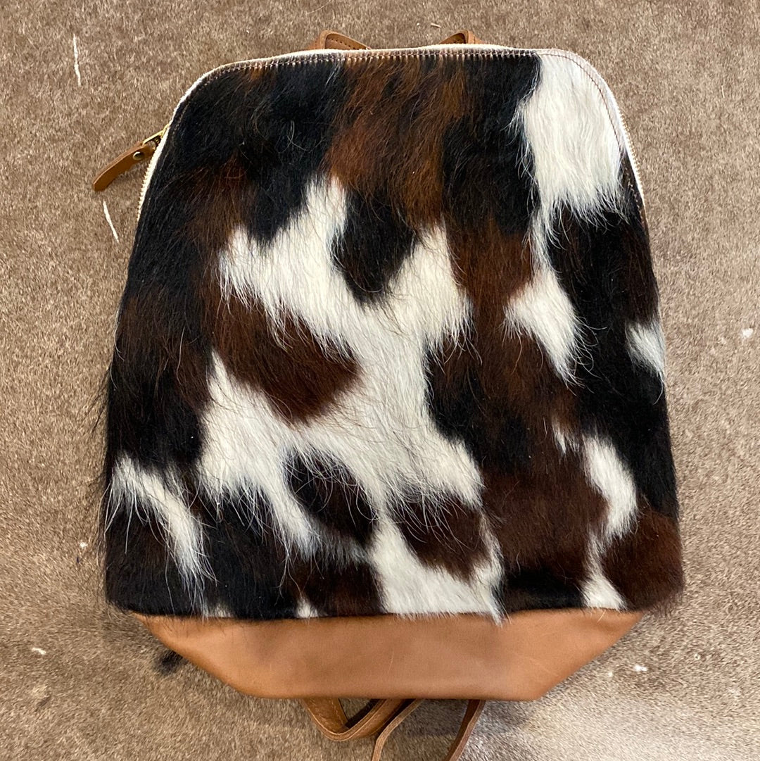 Brown & White Cowhide Backpack