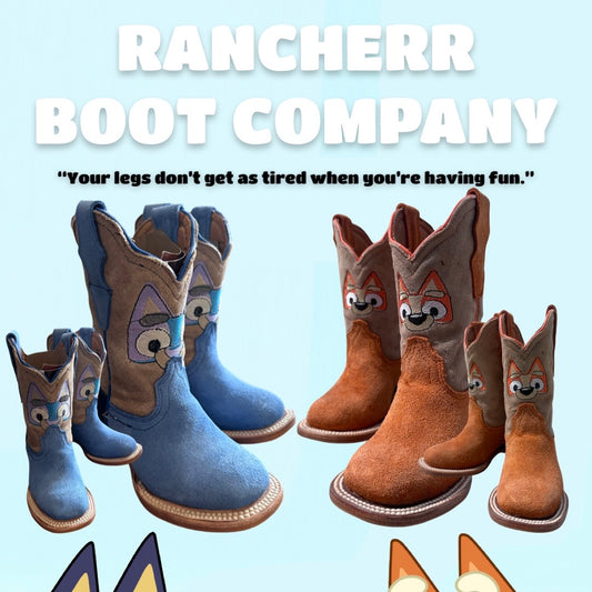 RANCHERR KIDS :: "Keepy Uppy Cowboy Boots" ORANGE