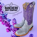 RANCHERR WOMENS :: GREY ROUGHOUT / PURPLE
