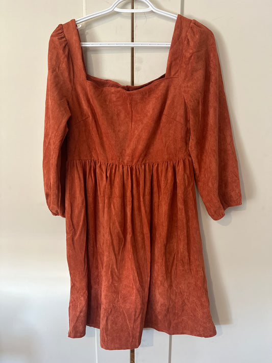 Size M Rust Suede Dress