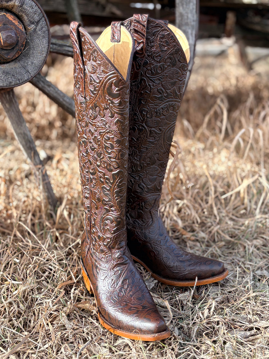 RANCHERR WOMENS :: BROWN TOOLED "All Cowgirl"
