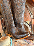 RANCHERR WOMENS :: BROWN TOOLED "All Cowgirl"