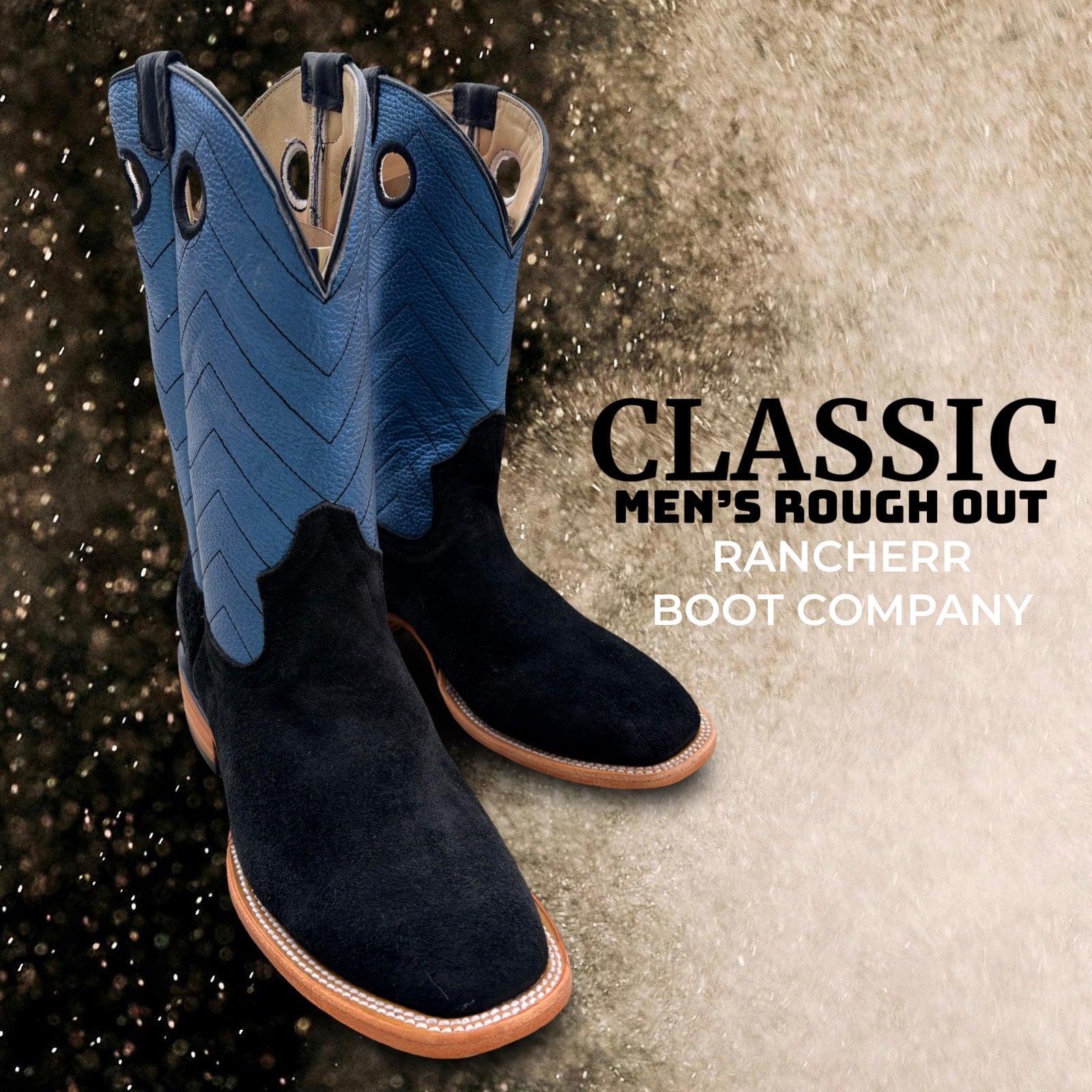 RANCHERR MENS :: Black Rough Out x Metallic Blue