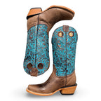 RANCHERR WOMENS :: BARCELONA BROWN X TURQUOISE TOOLED