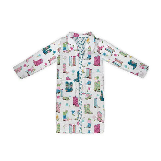 IDA MAE :: Size L Daisy Boots Patchwork Quilted Duster