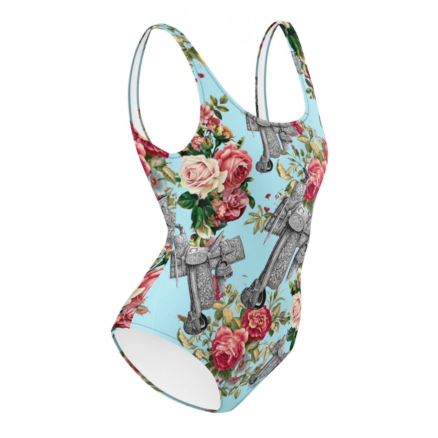 Vintage Saddle Floral One-Piece